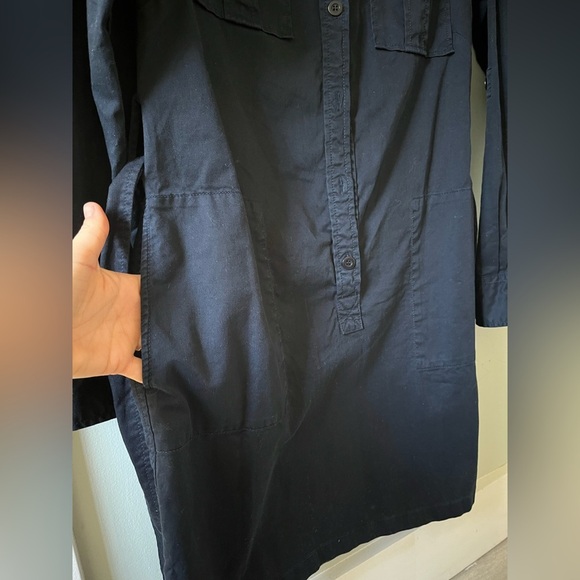 J. Crew Navy Belted Shirt dress women’s 10 - Picture 4 of 6